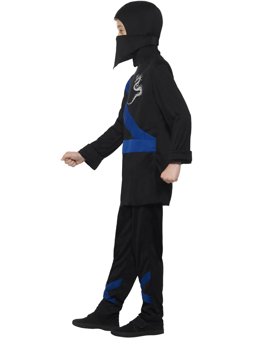Ninja Assassin Costume, Black & Blue