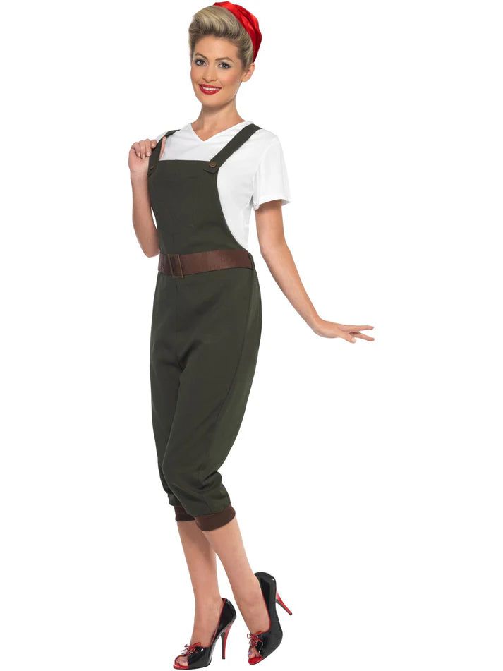 WW2 Land Girl Costume, Green