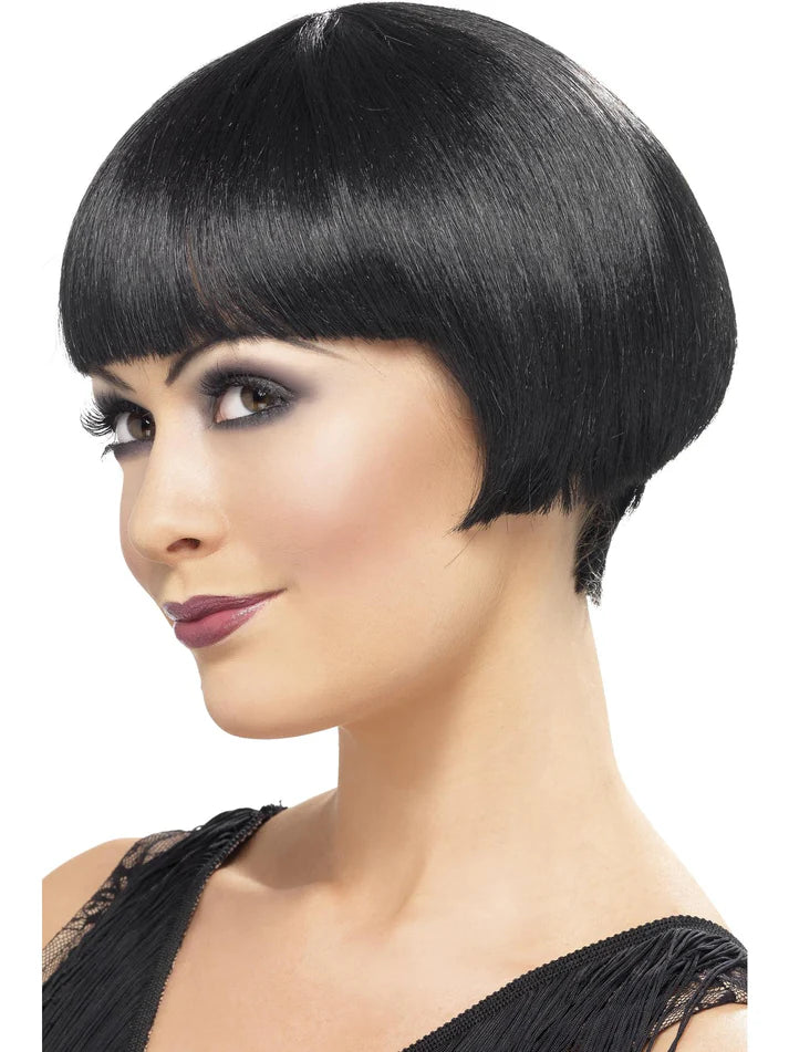 20s Flapper Bob Wig, Short, Black