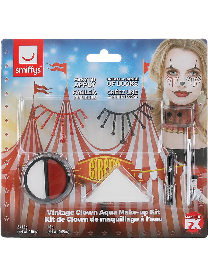 Smiffys Make-Up FX, Vintage Clown Aqua Kit