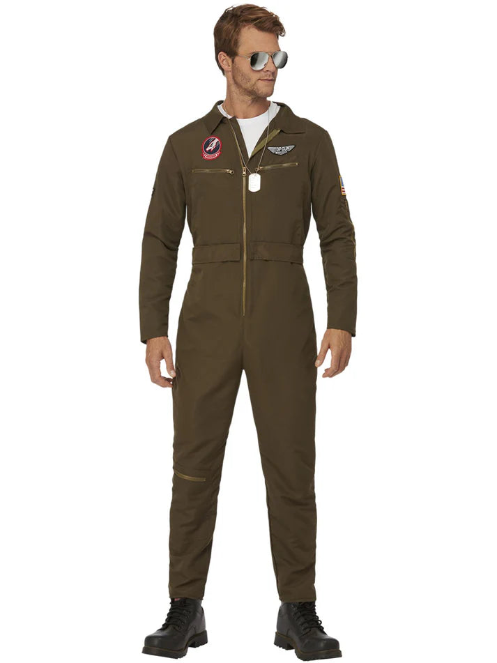 Top Gun Maverick Men's Aviator Costume, Green