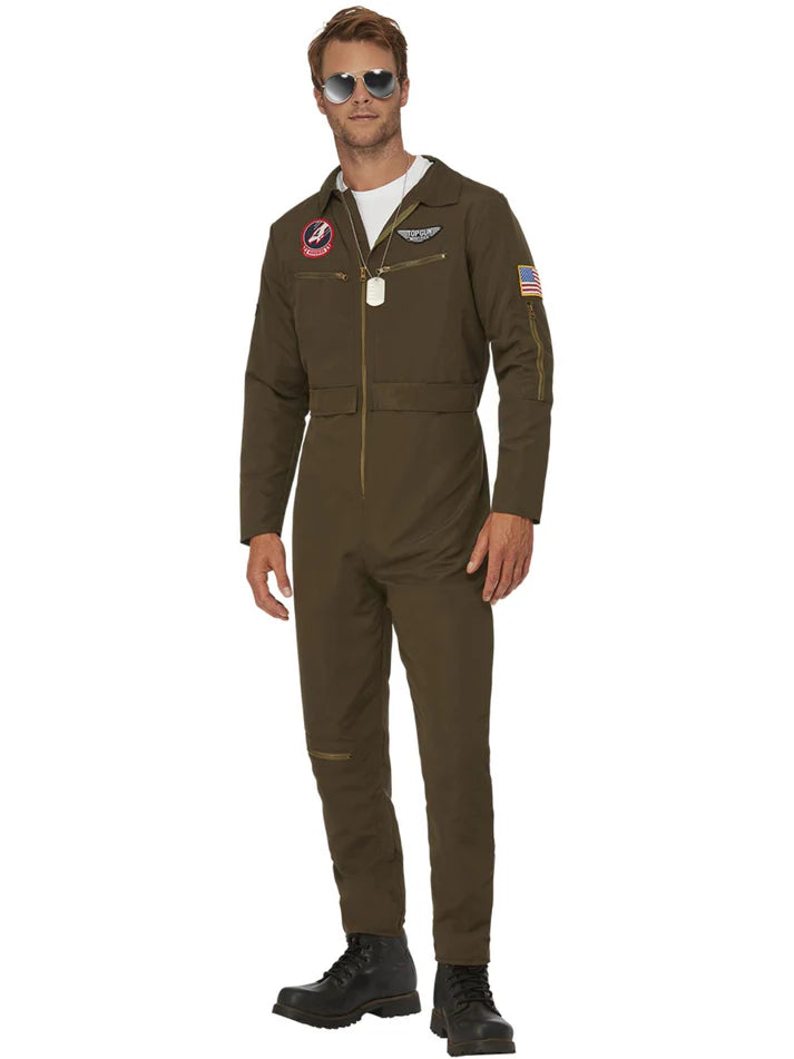 Top Gun Maverick Men's Aviator Costume, Green