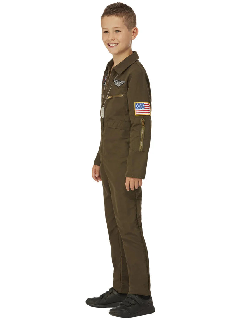 Top Gun Maverick Child's Aviator Costume, Green