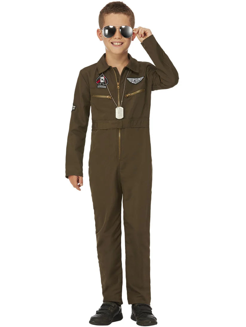 Top Gun Maverick Child's Aviator Costume, Green