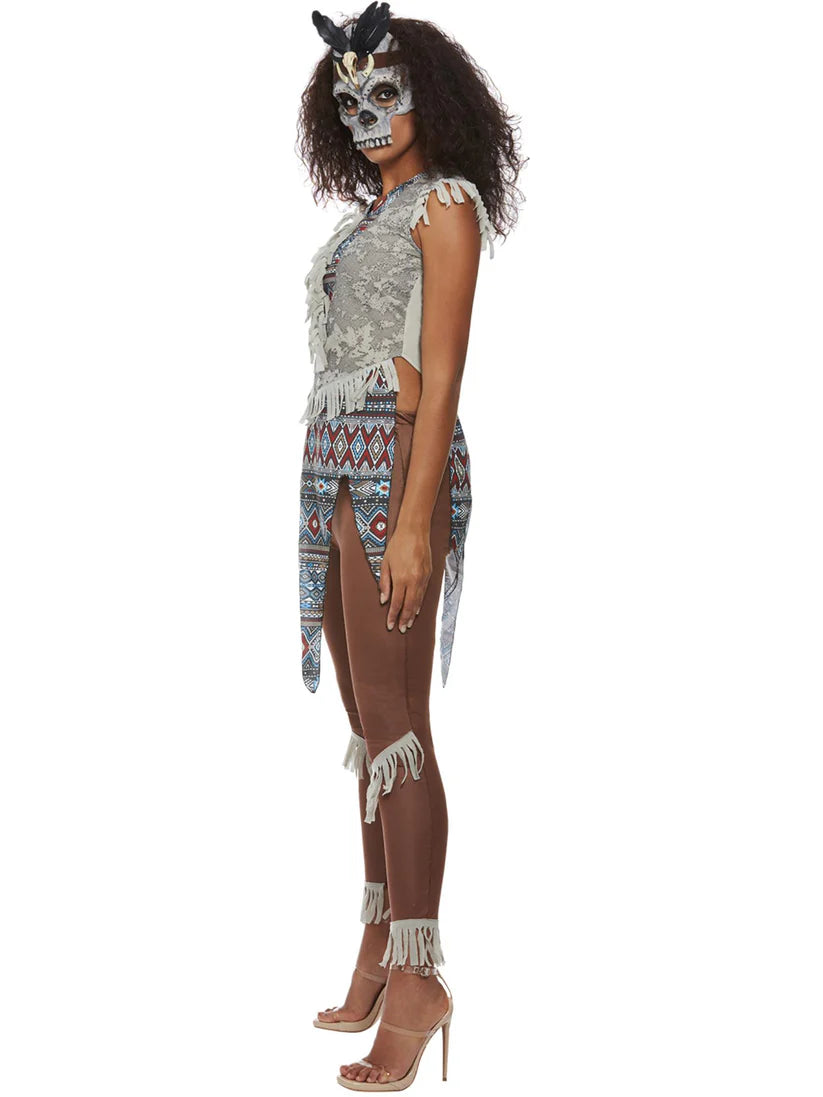 Dark Spirit Warrior Woman Costume, Blue