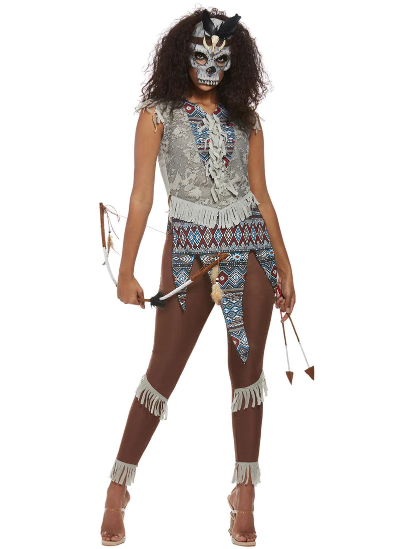 Dark Spirit Warrior Woman Costume, Blue